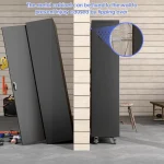 Garage cabinet set with wall-mounted feature for safety and stability