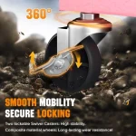 Swivel caster wheel with locking mechanism for garage cabinet set mobility