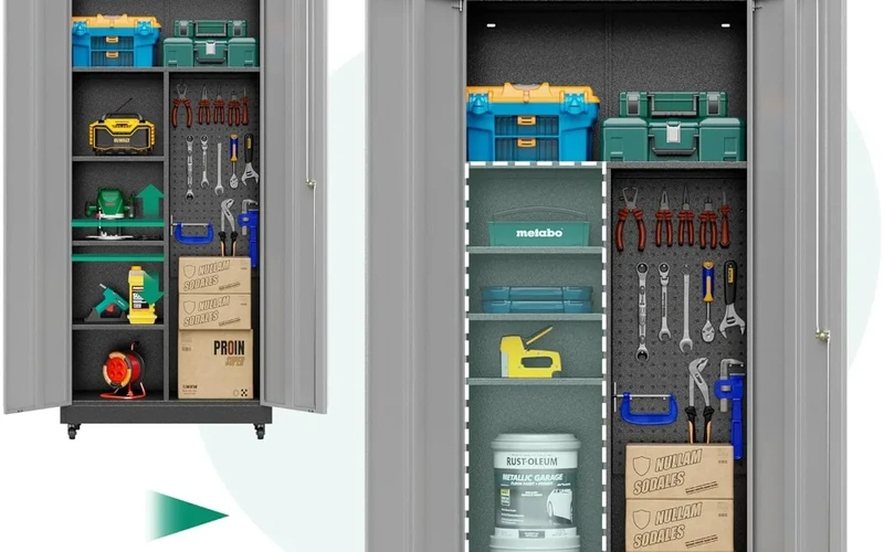 rolling-metal-garagecabinetset-with-locks