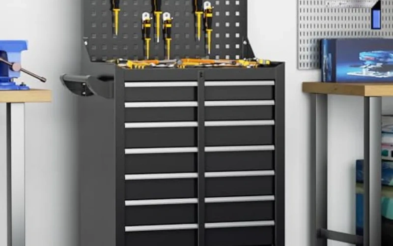 rolling-metal-garagecabinetset-with-pegboard